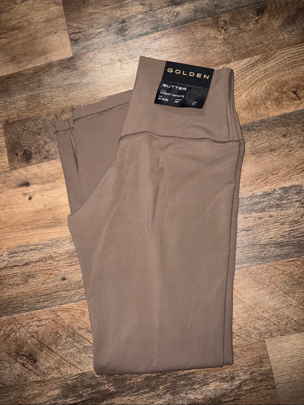 Aritzia Golden Butter High-Rise Leggings — Taupe Brown